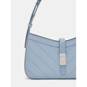 Luxury Women's Casual Messenger Lock Handbag <strong>Punching</strong> Pattern PU Shoulder <strong>Bags</strong> with Polyester Lining Underarm <strong>Bag</strong> Fashion Style - Product Image 5