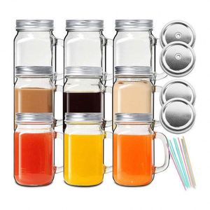 Bouteille d'huile essentielle en verre borosilicate de 18 oz, écologique, sans BPA, en forme de canette de bière, avec couvercle en bambou et paille en verre, compatible lave-vaisselle, vente en gros - Product Image 4