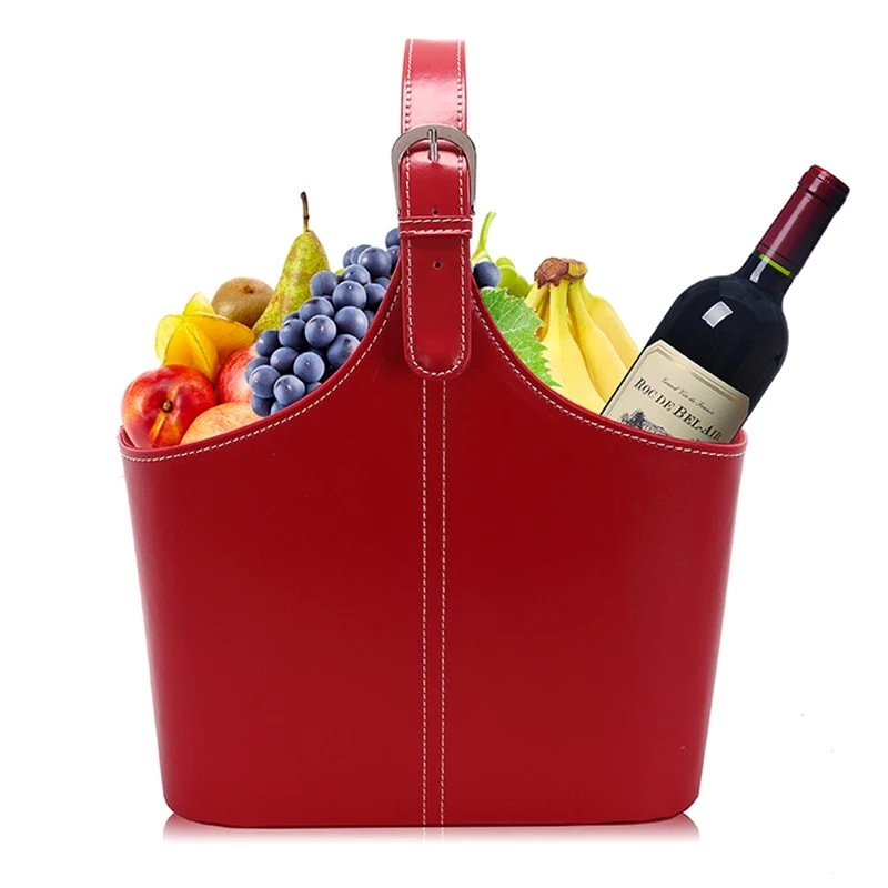 Китайский поставщик, изготовленная на заказ корзина для хранения из искусственной кожи для дома, гостиницы, ресторана, пустая подарочная корзина для магазинов