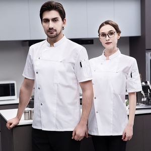 Premium Global Summer Tall 5Xl <span class=keywords><strong>Blanc</strong></span> Restauration Pâtisserie Chef Veste Manteaux Tabliers Avec Poches Uniforme Porter Pour Femme - Product Image 1