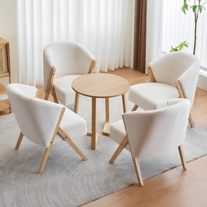 Round End <b>Table</b> 24 Inch Solid Wood V Shaped <b>Legs</b> Mid Century Modern Sofa Side <b>Table</b> Small Coffee <b>Table</b> for Small Space - Product Image 6