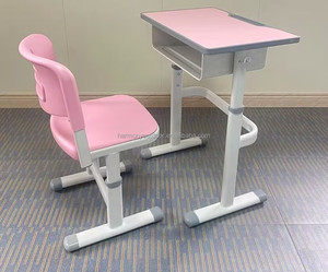 Ensemble de bureau et chaise d'école élémentaire réglables en hauteur, minimalistes, en bois, pour salle de réunion, salle de classe, étudiants - Product Image 4