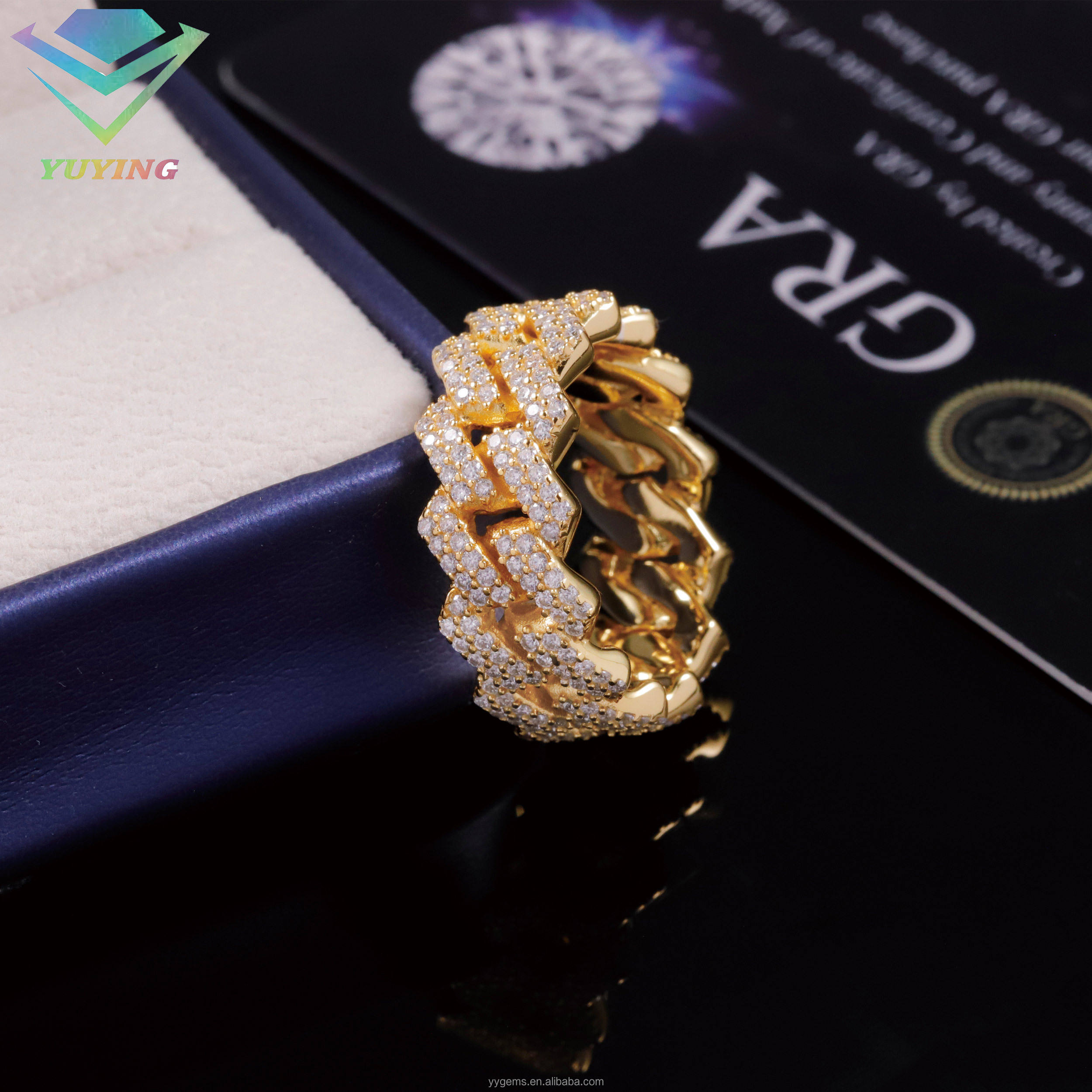 bague moissanite (S925)-or