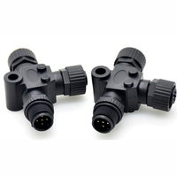 Impermeable NMEA 2000 5 Pin 3 Port T Conector, 1 macho a 2 hembra Conector resistente al aceite para redes