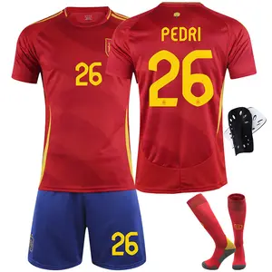 Camisa espanhola Euro 2024 No. 9, No. 26, No. 7, No. 16 fabricantes de roupas de futebol personalização por atacado