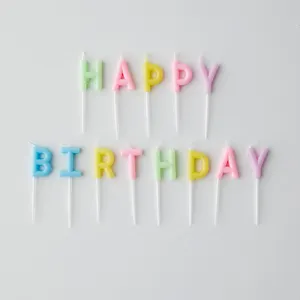 Professionally Made Happy Birthday Colored Candle Alphabet Candle Birthday Party Decorations