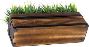 Plantas de césped verde artificial Macetas de flores para quemar leña <span class=keywords><strong>rural</strong></span>, cajas, decoración de metal negro industrial, simulado - Product Image 4