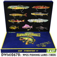 Kit complet de leurres de pêche, leurres artificiels multi-articulés réalistes pour la pêche au brochet et à la truite, avec coffret cadeau haut de gamme