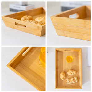 Autonomy Slanted Bamboo <b>Tray</b> With Handle For Tea Serving And Dessert Plating 30x20cm - Product Image 4