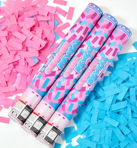 Cannoni <span class=keywords><strong>Spara</strong></span> <span class=keywords><strong>Coriandoli</strong></span> Ali 30cm Blu Rosa per Rivelazione del Sesso, <span class=keywords><strong>Coriandoli</strong></span> in Carta Velina per Feste Baby Shower - Product Image 1