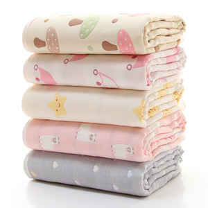 <span class=keywords><strong>Serviette</strong></span> de bain en mousseline jacquard 6 couches personnalisable en coton pour bébés et enfants, 120*150cm, couverture de maternelle - Product Image 1