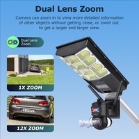 Caméra de surveillance solaire tout-en-un pour extérieur, panneau solaire 16W, LED pour jardin, caméra réseau 4G 6MP avec zoom 12X