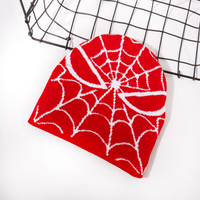 Nuevo Gorro de Punto Estilo Hip-Hop con Diseño de Telaraña de Spiderman 100% Acrílico, Gorro de Invierno sin Dobladillo, Estilo Urbano, Diseño de Dibujos Animados