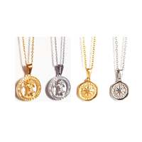 Collier Pendentif Bébé Ange Lotus Étoile Polaire Catholique avec Rose AK en Acier Inoxydable, Bijoux de Mode en Gros, Nouvelle Collection RH