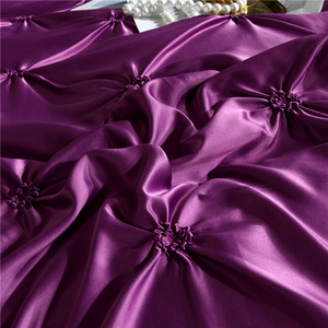 Ensemble <span class=keywords><strong>de</strong></span> housse <span class=keywords><strong>de</strong></span> couette en tissu plissé <span class=keywords><strong>de</strong></span> couleur violette, 3 pièces, <span class=keywords><strong>taille</strong></span> Queen King, literie à plis, housse <span class=keywords><strong>de</strong></span> lit gris clair - Product Image 6