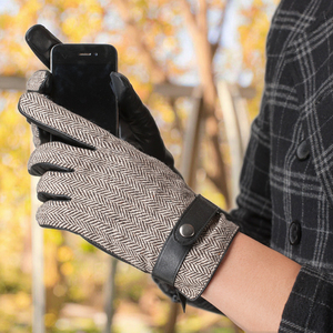 <span class=keywords><strong>Gants</strong></span> en cuir de mouton chauds d'<span class=keywords><strong>hiver</strong></span> pour hommes <span class=keywords><strong>Gants</strong></span> en laine à la mode pour les sports de plein air cyclisme fête Style uni - Product Image 3