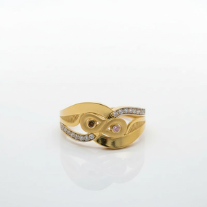 Elegante Anillo de Búho en Oro Amarillo con Detalles de Diamantes, Joyería Única Inspirada en Animales para Mujer - Product Image 3