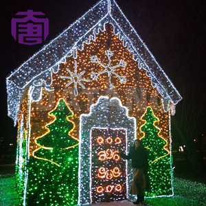 Casa de Pueblo Navideña 3D con Luces LED, Decoración para Exteriores, Plaza, Festival, IP65, 220v, Marco de Hierro, Moderna, Personalizable - Product Image 3