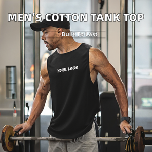 Wholesale Lowprice Breathable <b>Knitted</b> <b>Waistcoats</b> <b>Men</b> 100% Cotton Blank Sleeveless T-shirt Custom Logo Printing Your Design - Product Image 2