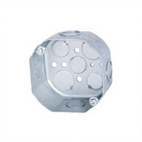 Boîte électrique octogonale en acier 4x4, profondeur 2 1/8 pouces, avec découpe concentrique, boîte de jonction, norme américaine