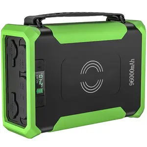 12 V LiFePo4 drahtloser Power Pack tragbares Solar-Lithium-Powerstation für Outdoor Camping drahtloses ladegerät 100000 mah Powerbank