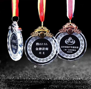 Personalized Souvenirs Gift Gold Silver Bronze Glass <strong>Medal</strong> Award Stock Blank <strong>Medal</strong> Laser Engraving Glass <strong>Sports</strong> <strong>Medals</strong> - Product Image 3