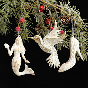 2025 Phong Cách Mới Giáng Sinh Trang Trí Giáng Sinh Cây Xmas Cây Mặt Dây Chuyền Treo Đồ Trang Trí Màu Trắng Không Thường Xuyên Pegasus Chữ Thập Mặt Dây Chuyền - Product Image 2