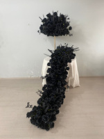 Dekorasi Meja Bunga Mawar Hitam Sutra Realistis Kustom untuk Acara Pernikahan, Thanksgiving, Paskah