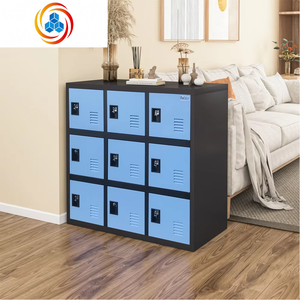 Armoire de rangement de bureau en métal, 9 portes, casiers pour employés avec loquet de verrouillage - Product Image 6