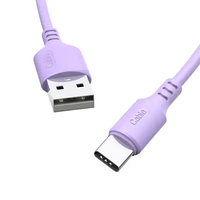 Kabel Data mikro USB tipe C, kabel silikon cair pengisian daya cepat untuk ponsel