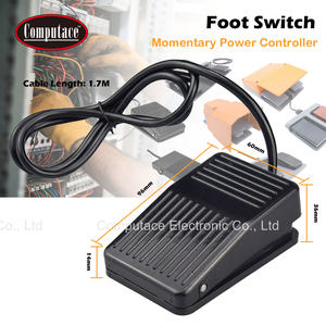 Interruptor de Pedal de Plástico Negro FS-01, 250V AC 10A, Momentáneo, de 1 Pedal, Controlador de Potencia con Cable de 1.7M para Máquinas Industriales - Product Image 2