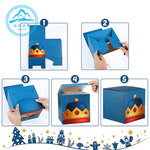 Boîte cadeau rectangulaire pour muffins <span class=keywords><strong>de</strong></span> Noël, emballage portable pour cupcakes, matériaux recyclés, gaufrage, pelliculage mat - Product Image 3