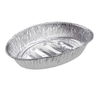 Plaques de cuisson ovales en aluminium de qualité supérieure avec couvercle en plastique, résistantes au four, pour barbecue et utilisation au four à domicile, 4680 ml