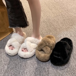 Sandalias de Moda Antideslizantes de Piel de Visón Real para Mujer, para Invierno, Verano, Primavera y Otoño, Pantuflas de Piel de Moda - Product Image 2