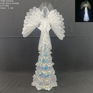 Elegante Figura de Ángel con Luz LED, Ángel de Cristal Transparente, Decoración Navideña - Product Image 4
