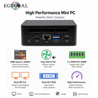 Mini PC ultra compact de petite taille, processeur R5 3550H, Win10/Linux, 16 Go de DDR4, SSD, nouveau WiFi 6, BT5.2, type-C PD entièrement équipé