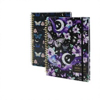 Agenda Académica 2026-2027 A5, Diseño Espiral Celestial con Mariposas Nocturnas, Espiral Dorada, Agenda Semanal en Inglés, Regalo