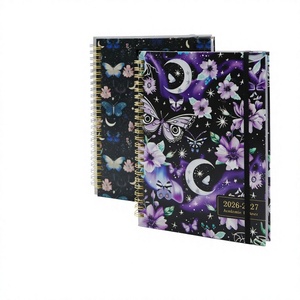 Agenda Settimanale 2026-2027 A5 Spirale Celeste con Farfalle Notturne, Rilegatura a Spirale Dorata, in Inglese, Regalo - Product Image 4