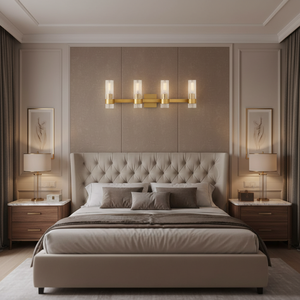 4 Heads Modern Nordic Wall Lamp American Style Golden Wall Sconce for Bedroom <b>Bedside</b> Living Room Corridor - Product Image 3