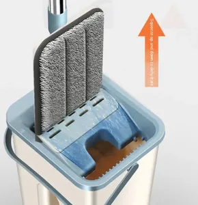 Flat quick clean Mop 360 ultrafine fiber squeeze Mop bucket family dry wet Mop