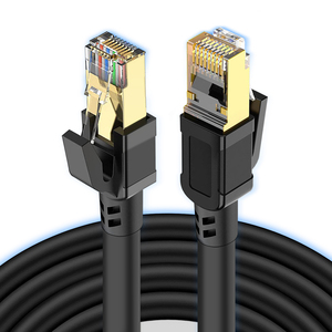 Cat 6 Ethernet <b>Cable</b> Black <b>RJ45</b> Connector Copper Stranded 8-Conductor High Speed Network Patch Cord - Product Image 1
