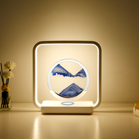 Lampe de table dynamique 3D IMYCOO Art Quicksand Painting avec logo personnalisé, décoration d'intérieur, éclairage au sable avec charge sans fil