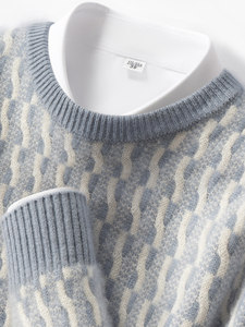 Suéter Casual Personalizado para <span class=keywords><strong>Hombre</strong></span>, <span class=keywords><strong>Cuello</strong></span> Redondo, Grueso, 100% Cachemira - Product Image 6