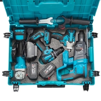 Kit combiné d'outils électriques multifonctions 4 en 1 sans fil 21V, perceuse à percussion sans fil, clé à chocs
