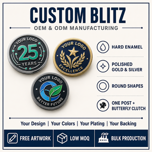 Pin Redondo de Esmalte Duro Personalizado para Aniversario Corporativo, Insignia Metálica de Reconocimiento al Empleado, Tecnología, Sostenibilidad, OEM - Product Image 4