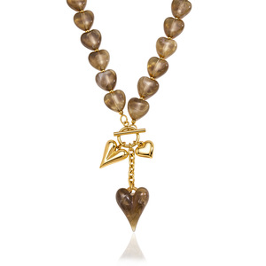 Collar de Corazones Acrílicos con Cierre de Palanca Hecho a Mano, Impermeable, de Acero Inoxidable con Baño de Oro de 18k, Popular Verano 2026 - Product Image 5