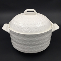 Vente en gros, promotion exceptionnelle, acceptation des commandes personnalisées, grand pot à soupe en céramique blanche, nouveau modèle, 3-4L
