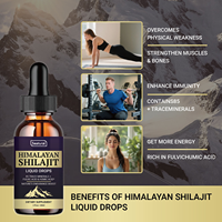 Shilajit Pur, Résine de l'Himalaya en Gouttes, Riche en Plus de 85 Oligo-éléments, Shilajit pour Hommes et Femmes
