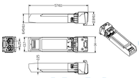 Transceiver SFP+ 10 Gb/s 110 km, Hot Pluggable, Duplex LC, +3.3V, 1550nm CML&APD, Monomode