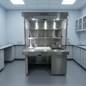 Station de travail en acier inoxydable pour le traitement des échantillons, capacité 5 étagères, personnalisation OEM, évier intégré pour hôpitaux et laboratoires - Product Image 2